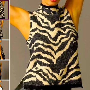 *ISO* Anthropologie Pilcro jacquard sweater vest SIZE M